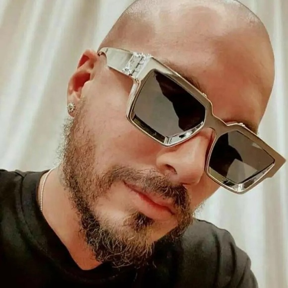 Luxury Brand Designer Square Sunglasses Silver Gold Men - Picture 12 of 16